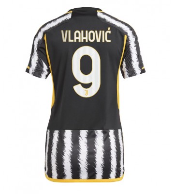 Juventus Dusan Vlahovic #9 Hjemmebanetrøje Dame 2023-24 Kort ærmer